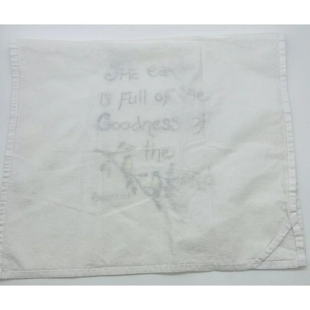 Embroidered Tea Towel Psalm 33:5 The Earth is Full of the Goodness of‎ the Lord